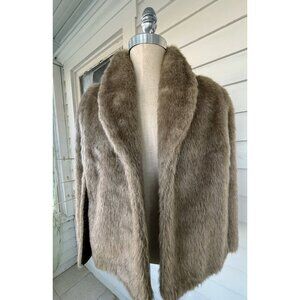 Vintage 60's Faux Fur Stole/Cape/Wrap Warm Beige